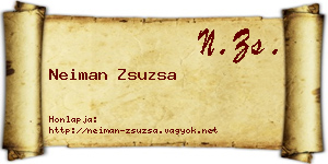 Neiman Zsuzsa névjegykártya